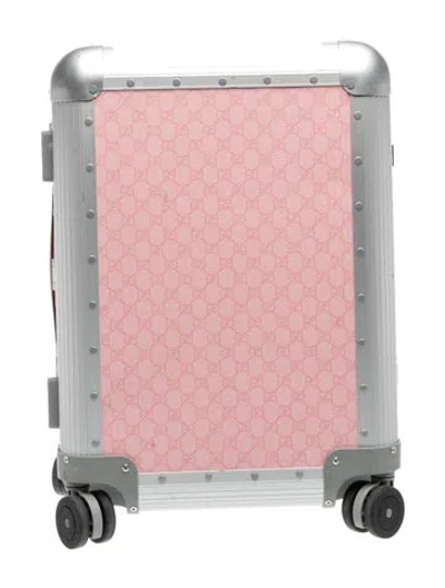 Pre-owned Gucci Gg Supreme Porter Cabin Plus Trolley In Pink