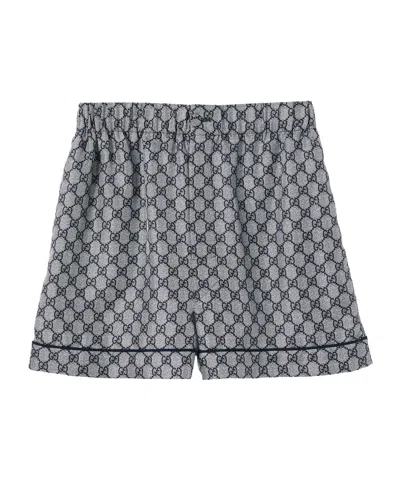 Gucci Gg Supreme-print Shorts In Gray