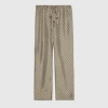 Gucci Gg Supreme Print Silk Pant In Beige