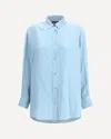 Gucci Womens Aqueous Monogram Relaxed-fit Silk Shirt In Blue