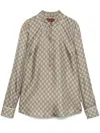 Gucci Women Printed Silk Shirt In Neutrals