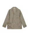 Gucci Gg Supreme Print Silk Jacket In Nude