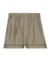 Gucci Seidenshorts Mit Gg Supreme-print In Gray