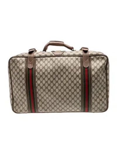 Pre-owned Gucci Gg Supreme Print Suitcase In Neutral
