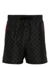 Gucci Gg Supreme-print Swim Shorts In Black
