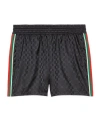 Gucci Gg-jacquard Elasticated Swim Shorts In Black