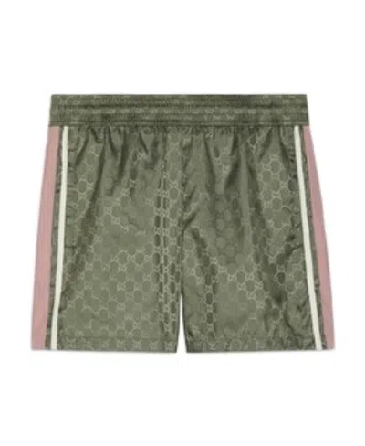Gucci Gg Supreme-print Swim Shorts In Green