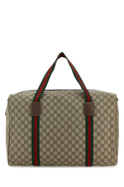 Gucci Gg Supreme Fabric Travel Handbag 46 Cm X 28 Cm X 27 Cm In Blue