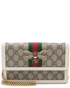 Gucci Gg Supreme Queen Margaret Wallet On Chain (authentic Pre-loved) In Gray