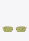 Gucci Gg Supreme Rectangular Sunglasses In Green