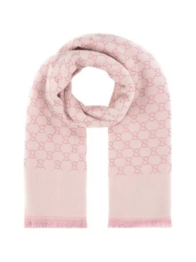 Gucci Gg Supreme Reversible Scarf In Pink