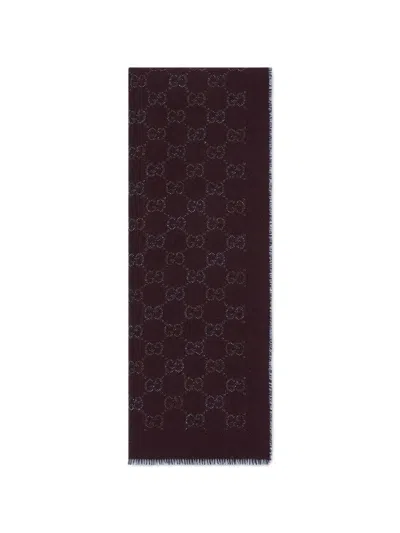 Gucci Gg Supreme Reversible Scarf In Red