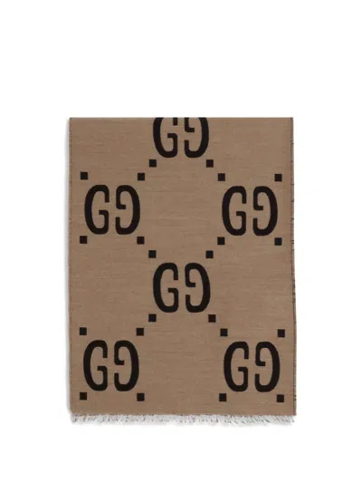 Gucci Men Gg Supreme Scarf In Brown