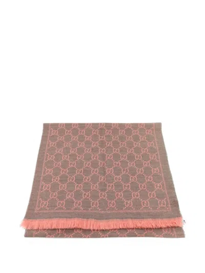 Pre-owned Gucci Gg Supreme Scarf In Gray