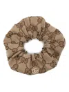 Gucci Stretch Gg Canvas Scrunchie In Beige