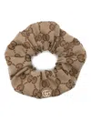 Gucci Stretch Gg Canvas Scrunchie In Beige