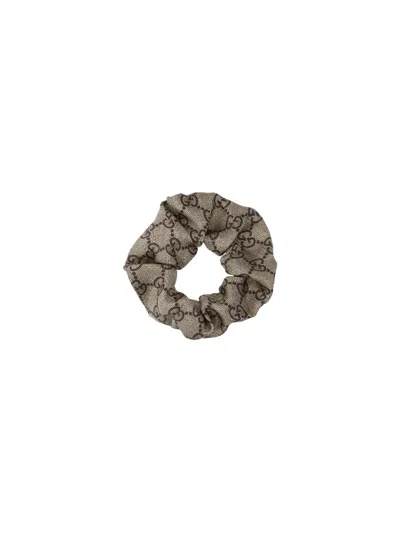 Gucci "gg Supreme" Scrunchie In Gray