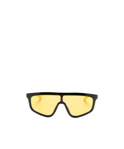 Gucci Gg Supreme Shield-frame Sunglasses In Yellow