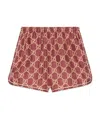 Gucci Gg Supreme Short Shorts In Pink