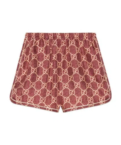 Gucci Gg Supreme Short Shorts In Pink