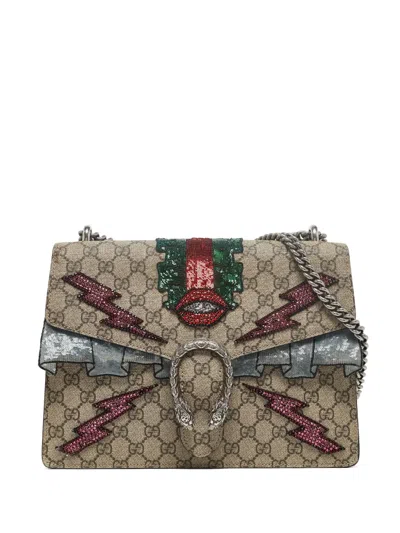 Pre-owned Gucci Gg Supreme Shoulder Bag In Neutral