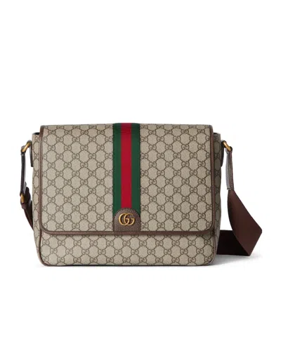 Gucci Medium Ophidia Messenger Bag In Neutrals