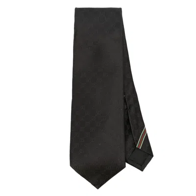 Gucci Gg Supreme Silk Tie In Black