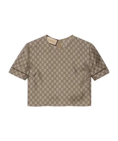 GUCCI GG SUPREME PRINT SILK TOP
