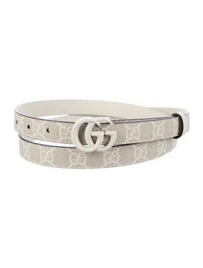 Pre-owned Gucci Gg Supreme Skinny Belt W/ Tags In Neutral