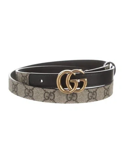 Pre-owned Gucci Gg Supreme Skinny Waist Belt In Neutral