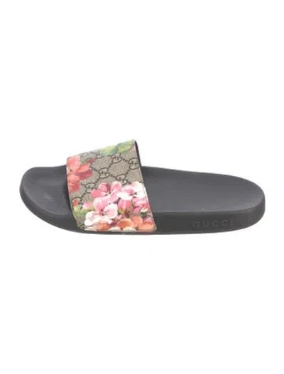 Pre-owned Gucci Gg Supreme Slides In Multicolor