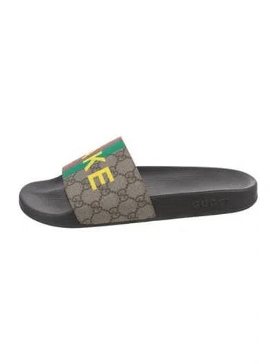 Pre-owned Gucci Gg Supreme Slides W/ Tags In Neutral