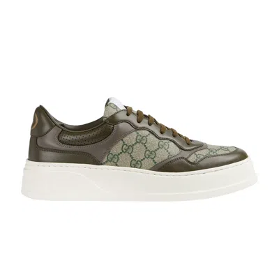 Pre-owned Gucci Gg Supreme Sneaker 'beige Green' In Brown