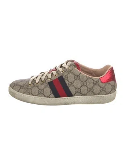 Pre-owned Gucci Gg Supreme Sneakers In Multi