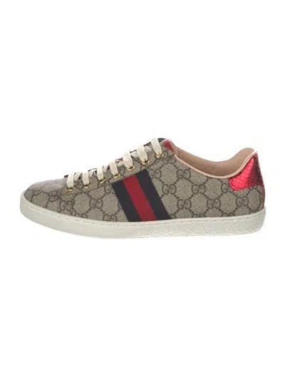 Pre-owned Gucci Gg Supreme Sneakers In Neutral