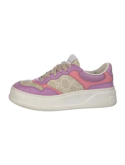Pre-owned Gucci Gg Supreme Sneakers In Purple