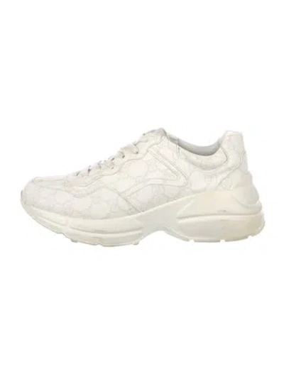 Pre-owned Gucci Gg Supreme Sneakers In White