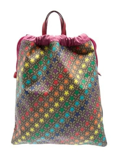 Pre-owned Gucci Kids' Gg Supreme Star Backpack In Neutrals