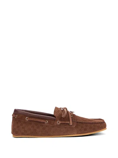 Gucci Leather Upper And Rubber Sole Moccasin In Multi