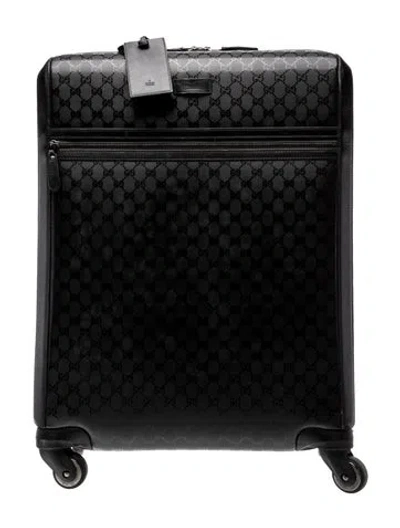 Pre-owned Gucci Gg Supreme Suitcase In Black