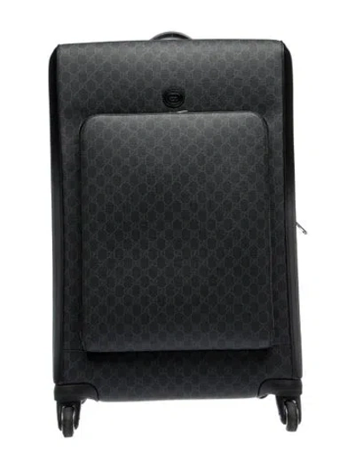 Pre-owned Gucci Gg Supreme Suitcase In Black