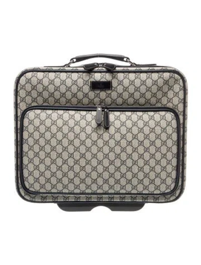 Pre-owned Gucci Gg Supreme Suitcase In Blue