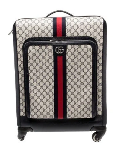 Pre-owned Gucci Gg Supreme Suitcase In Brown