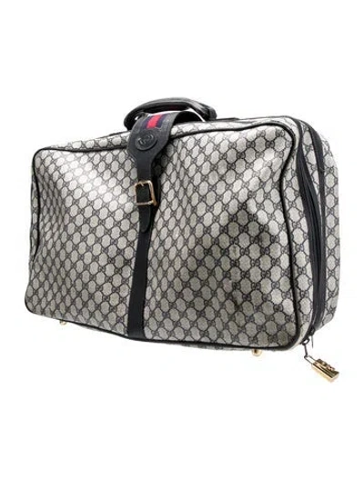 Pre-owned Gucci Gg Supreme Suitcase In Neutral