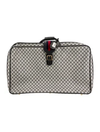 Pre-owned Gucci Gg Supreme Suitcase In Neutral