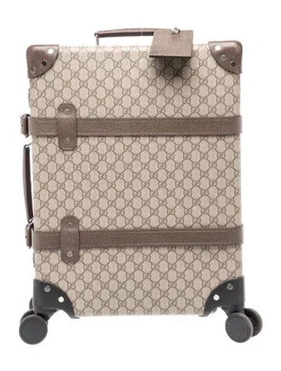 Pre-owned Gucci Gg Supreme Suitcase In Neutral