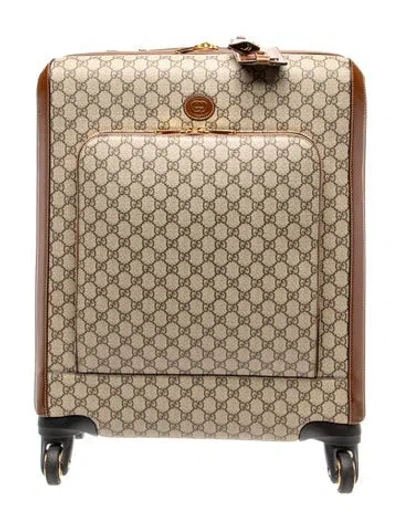 Pre-owned Gucci Gg Supreme Suitcase Small In Neutrals