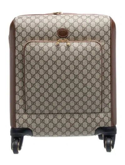 Pre-owned Gucci Gg Supreme Suitcase Small In Neutrals
