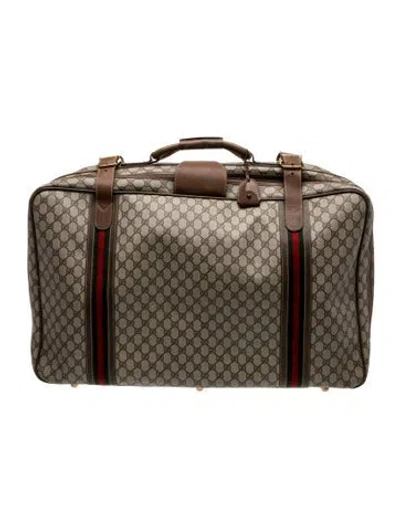 Pre-owned Gucci Gg Supreme Suitcase Vintage In Neutrals
