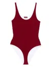 Gucci Costume Intero In Spugna Stretch Bordeaux Donna In Red